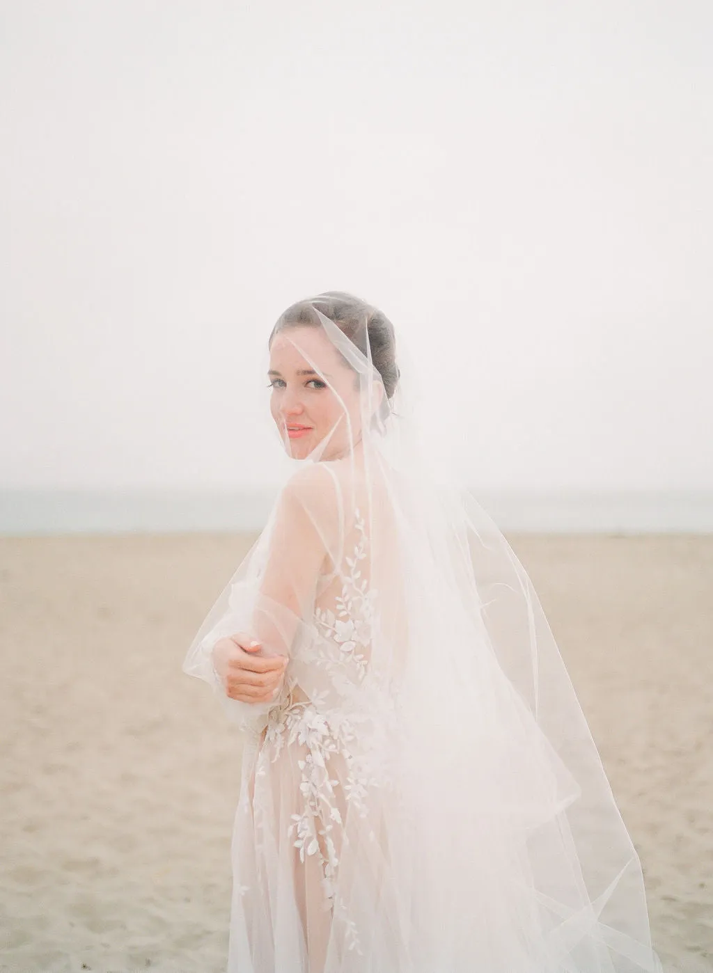 ADDISON | Sheer Wedding Veil with Long Blusher