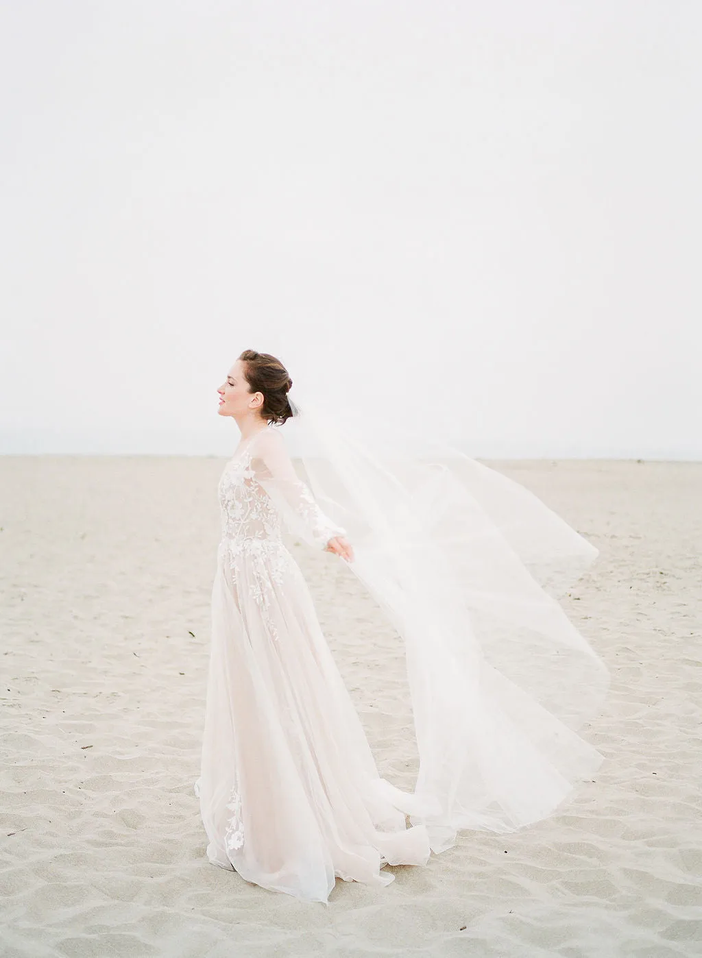 ADDISON | Sheer Wedding Veil with Long Blusher