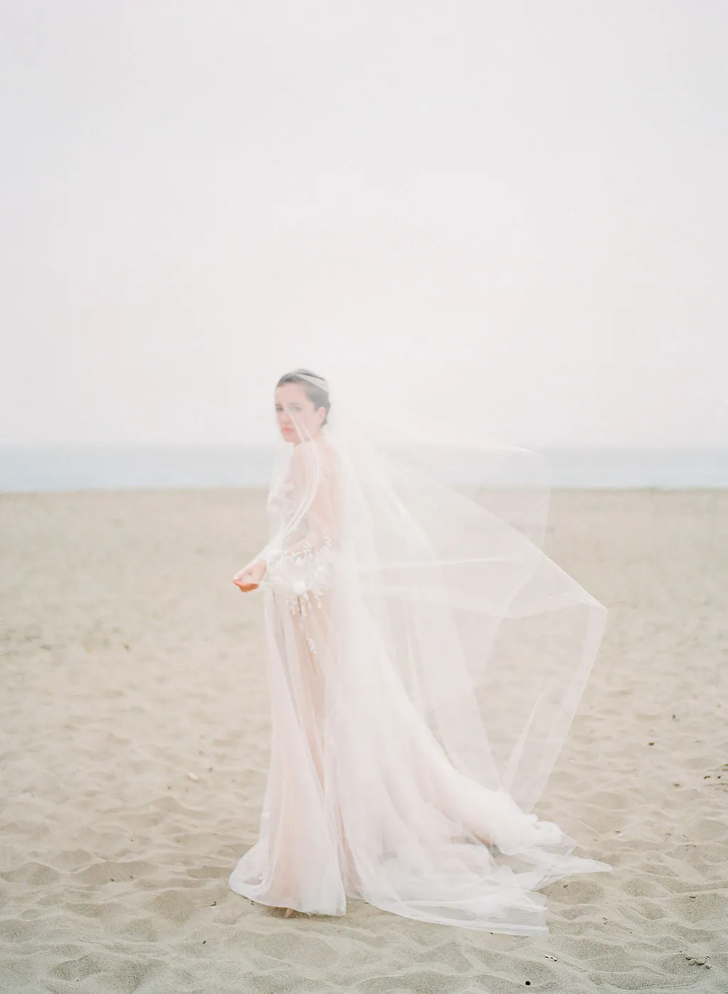 ADDISON | Sheer Wedding Veil with Long Blusher