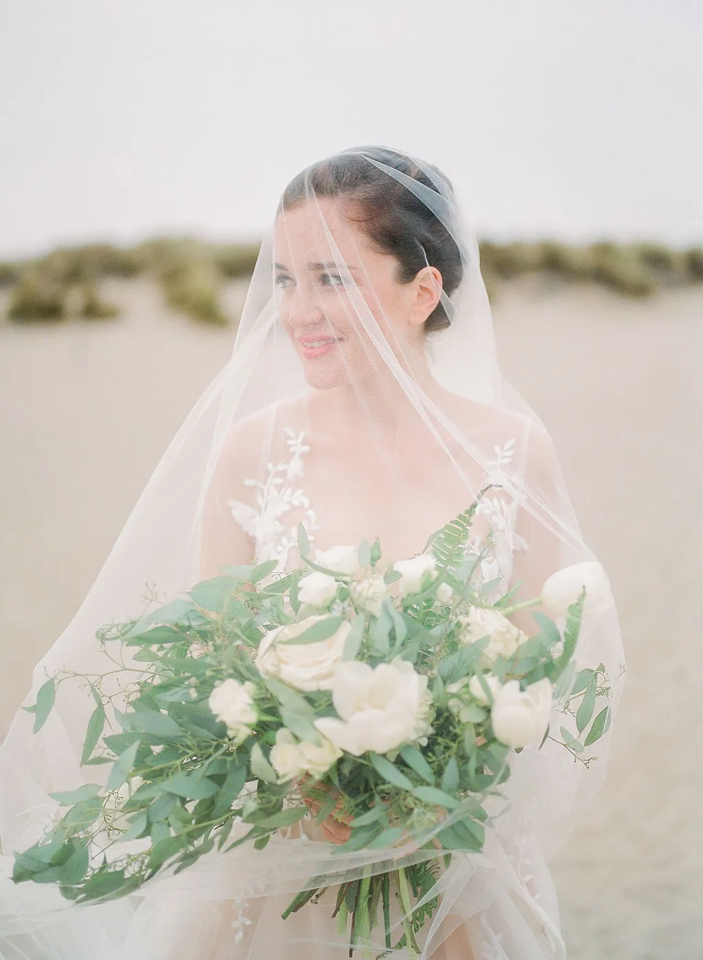 ADDISON | Sheer Wedding Veil with Long Blusher