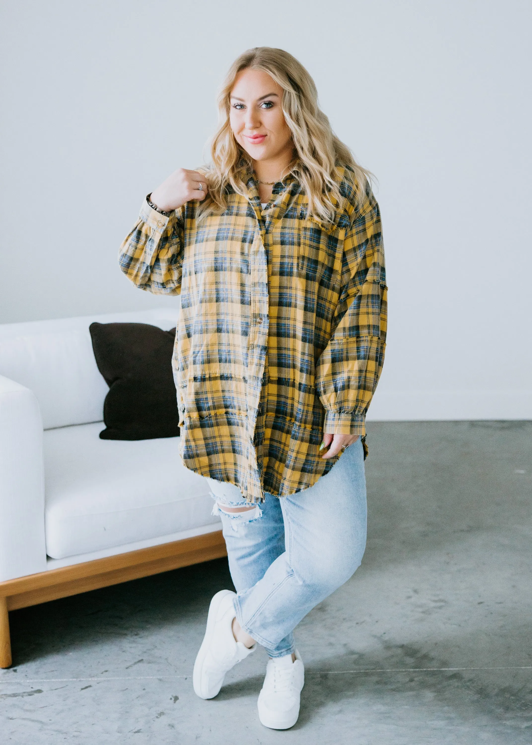 Archer Mineral Washed Plaid Shirt