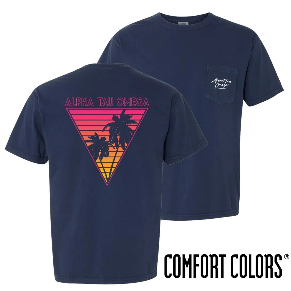 ATO Comfort Colors Navy Short Sleeve Miami Pocket Tee