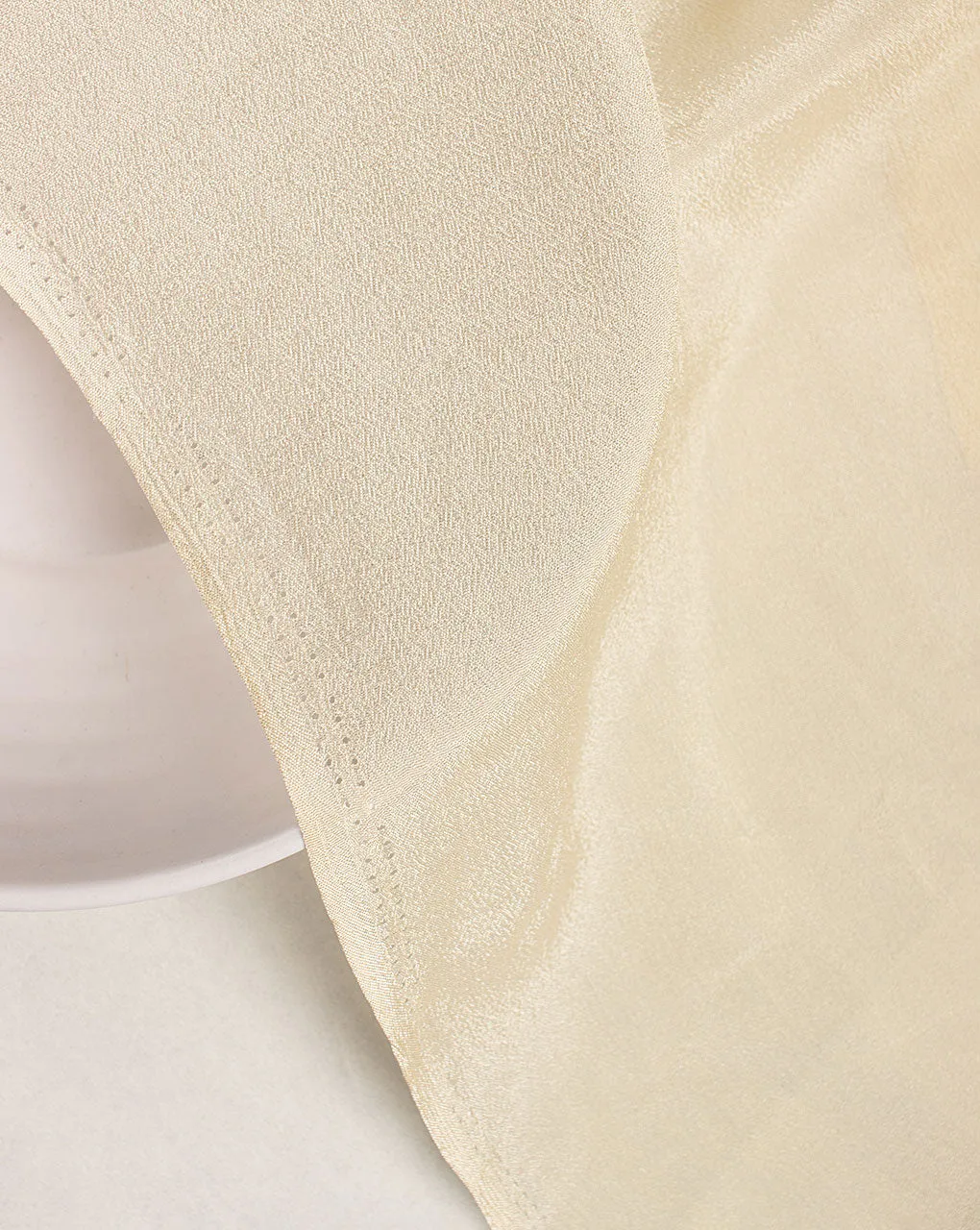 Beige Plain Viscose Chinnon Chiffon Fabric