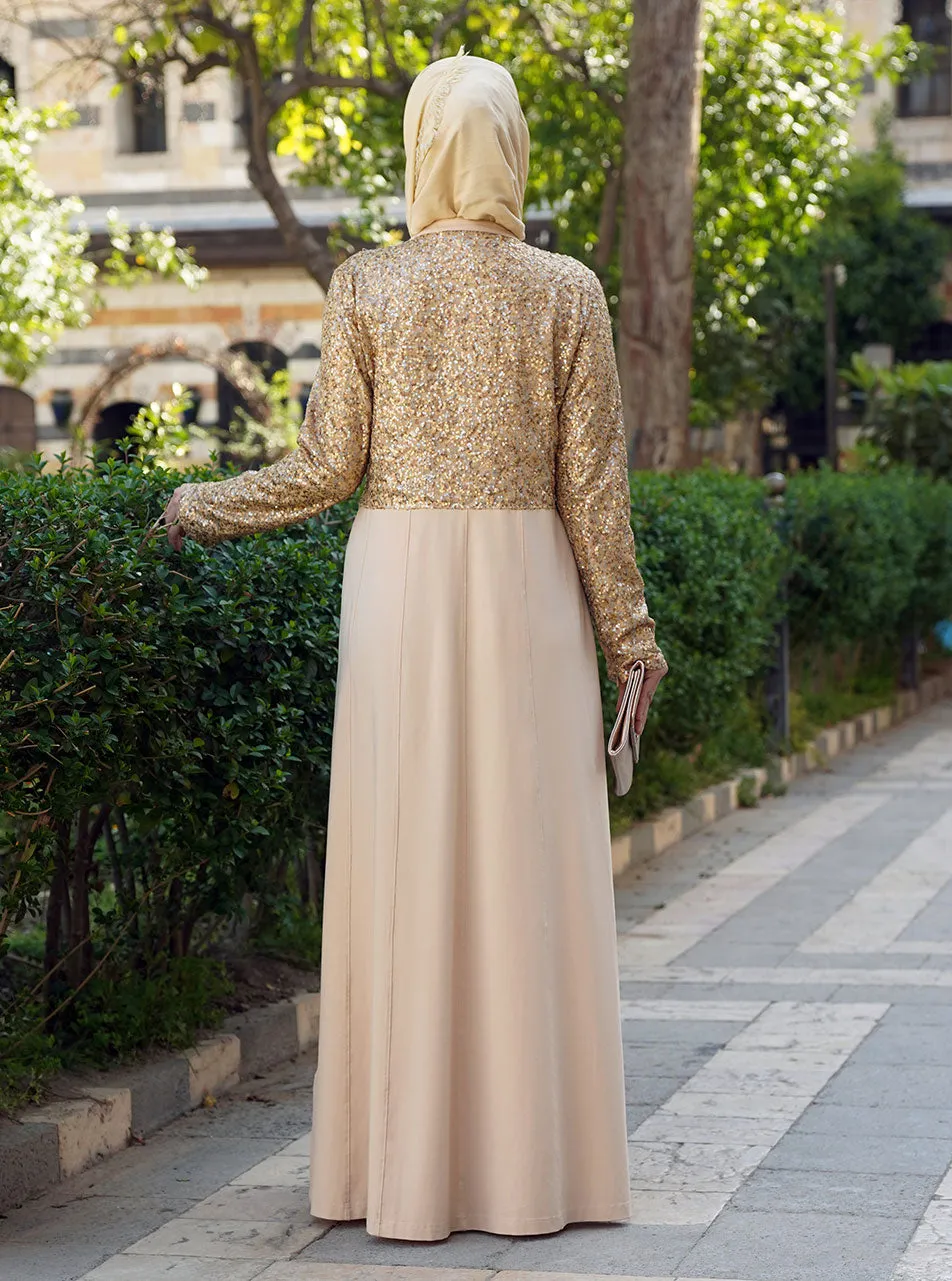 Bolero Sequined Abaya Gown