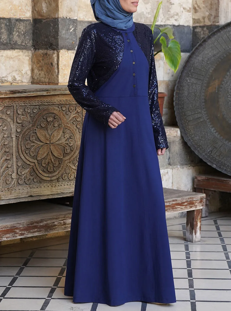 Bolero Sequined Abaya Gown