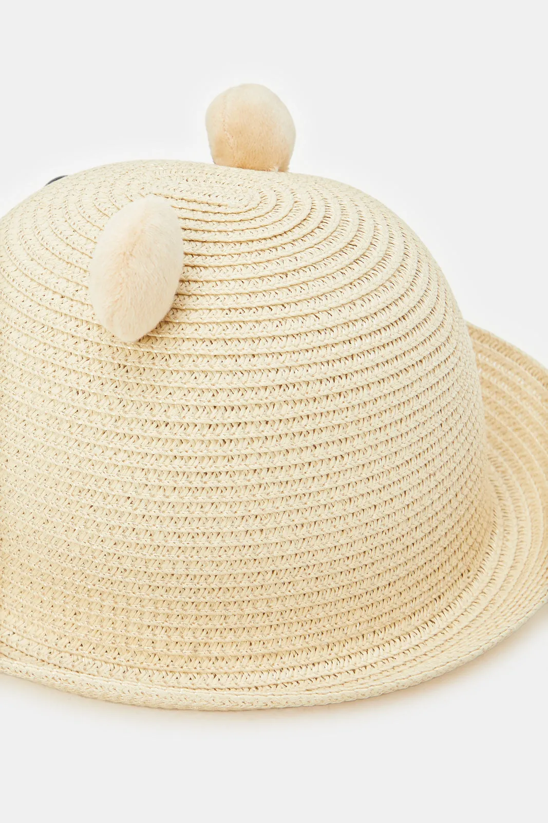 Boys Beige Character Embellished Fedora Hats