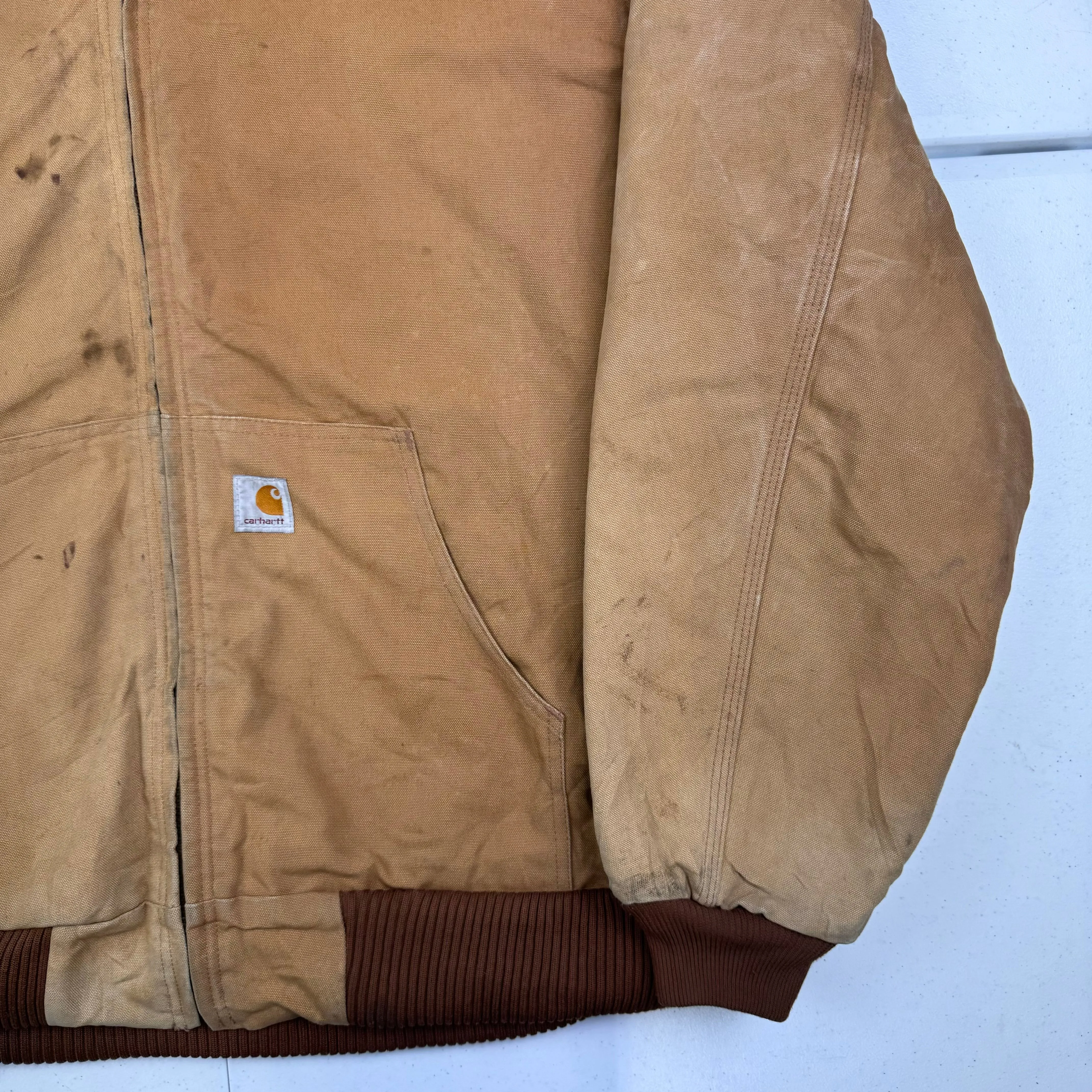 Carhartt Sunfaded Distressed Active Jacket Beige J140 BRN