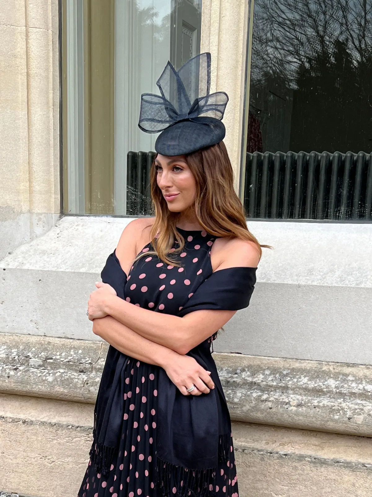 Cheltenham Button Bow Hat / Black