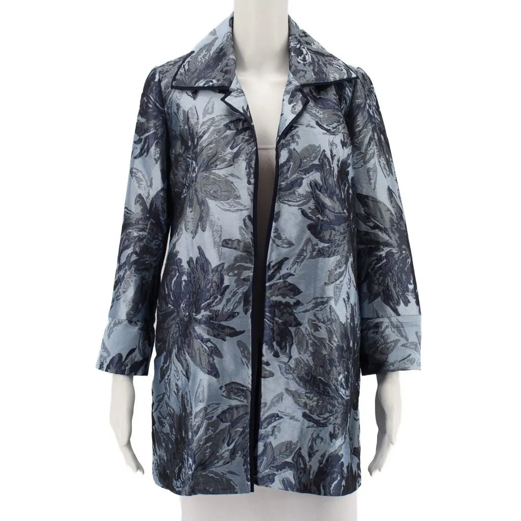 CHICOS BROCADE JACKETS BLUE S