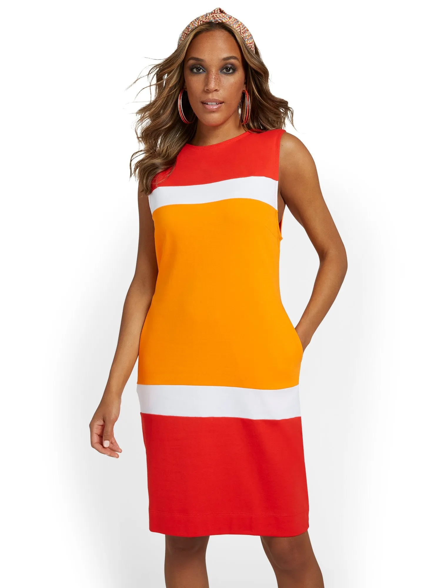 Colorblock Shift Dress - City Knits