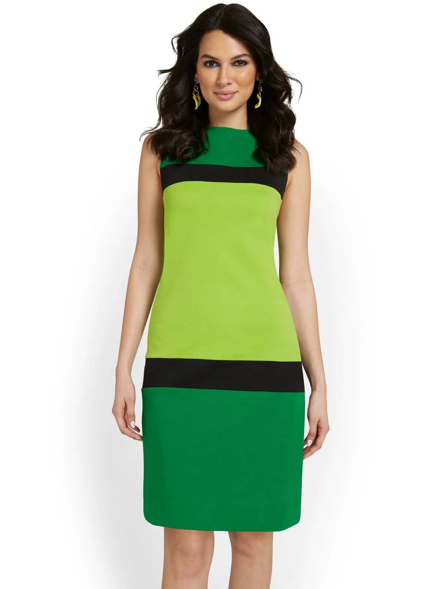 Colorblock Shift Dress - City Knits