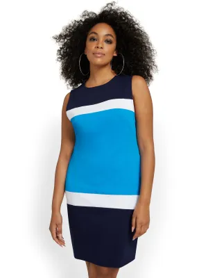 Colorblock Shift Dress - City Knits