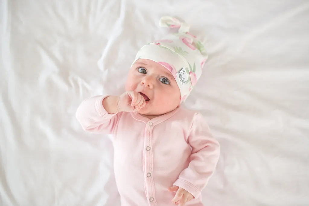 Copper Pearl Newborn Top Knot Hat | Grace