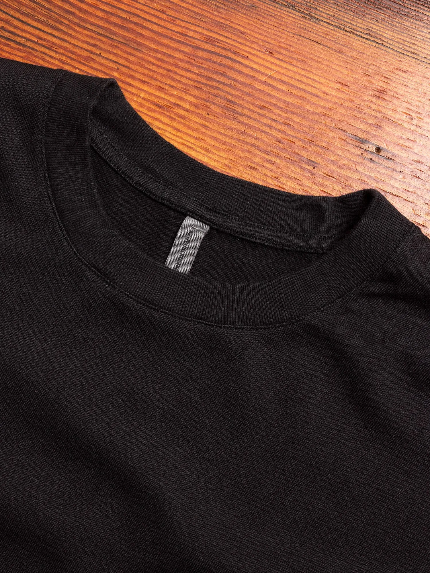 Cotton Jersey Relaxed Long Sleeve T-Shirt in Black