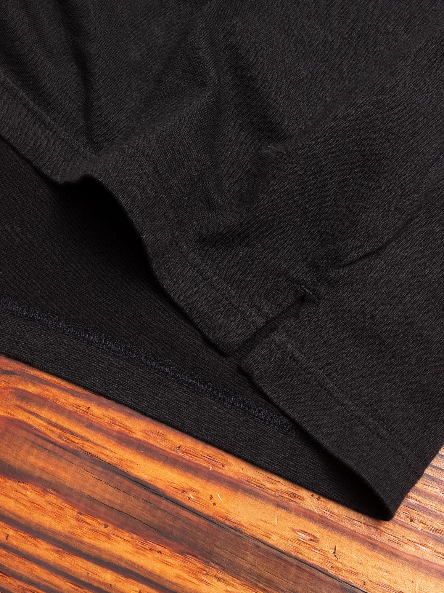 Cotton Jersey Relaxed Long Sleeve T-Shirt in Black