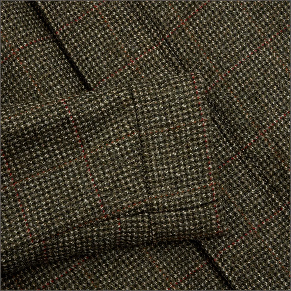 Douglas Frampton Olive Check Car Coat<>