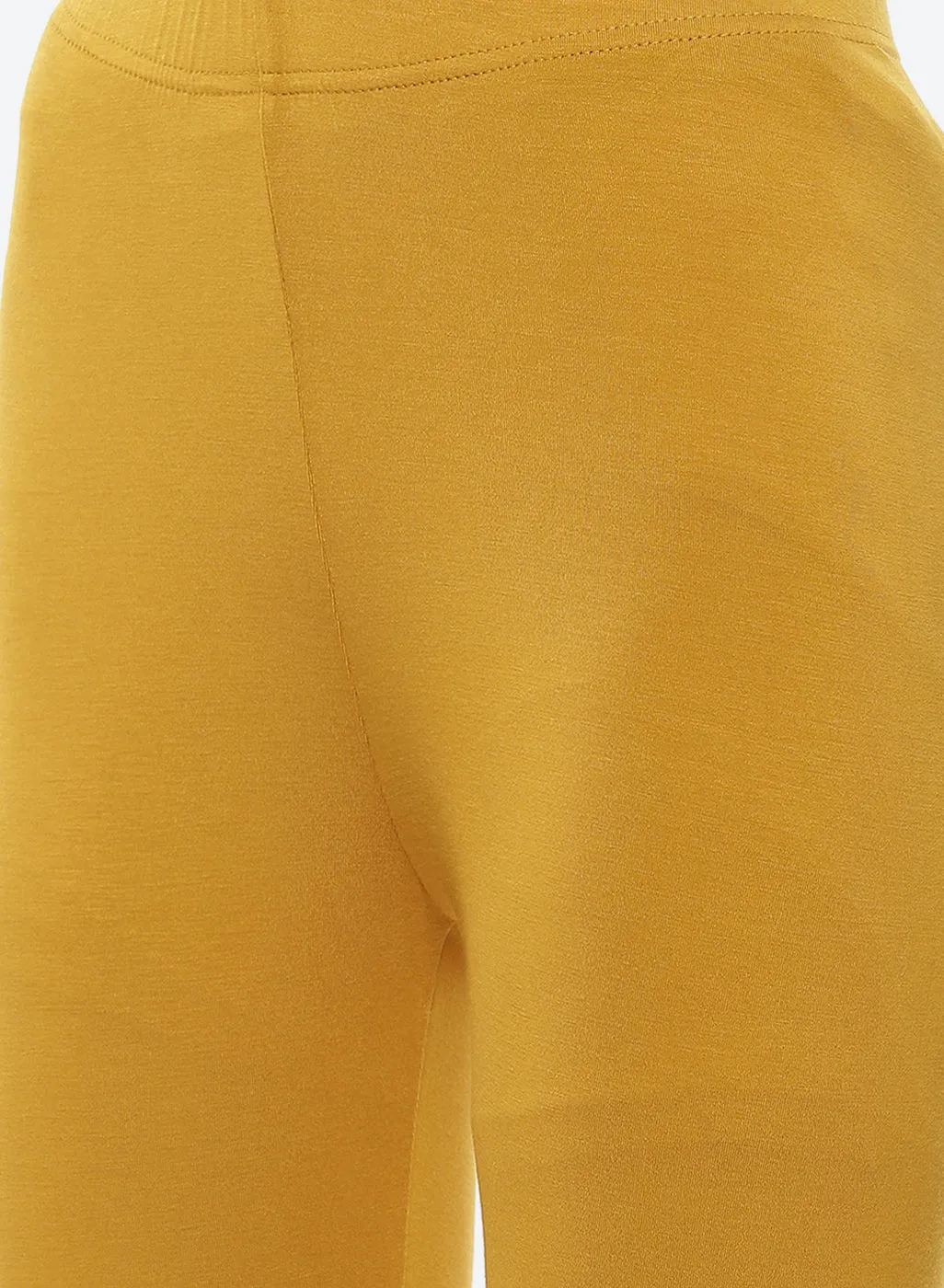 Farah Dark Yellow Viscose Lycra Leggings for Women