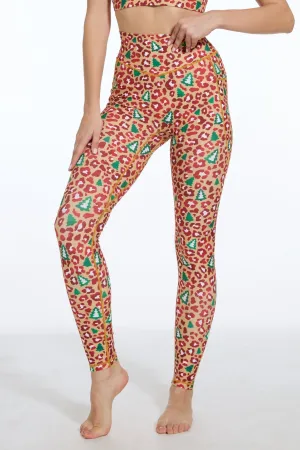 Festive Roar High-waisted Leggings with Pockets