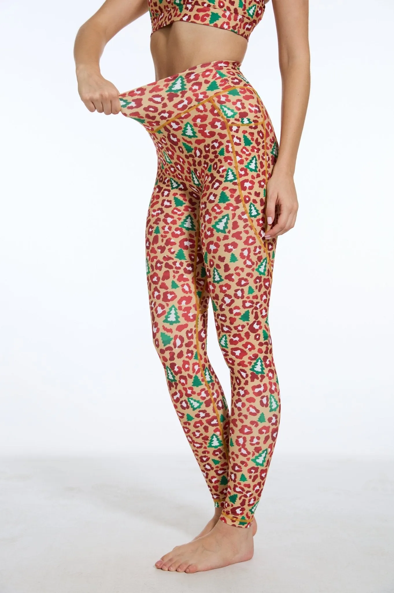 Festive Roar High-waisted Leggings with Pockets