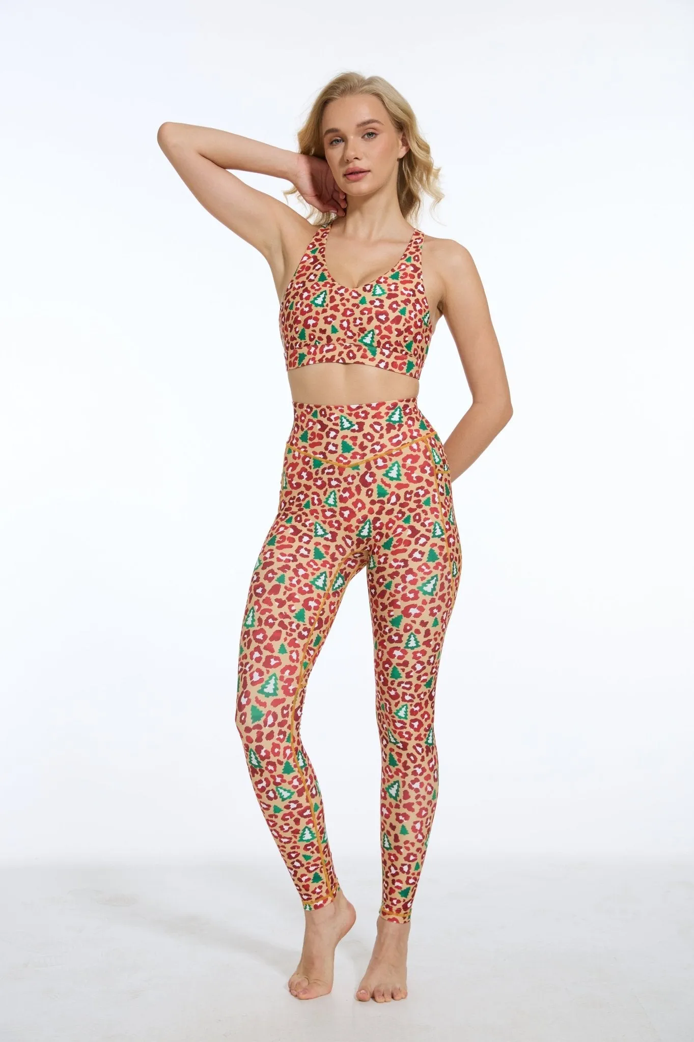 Festive Roar High-waisted Leggings with Pockets