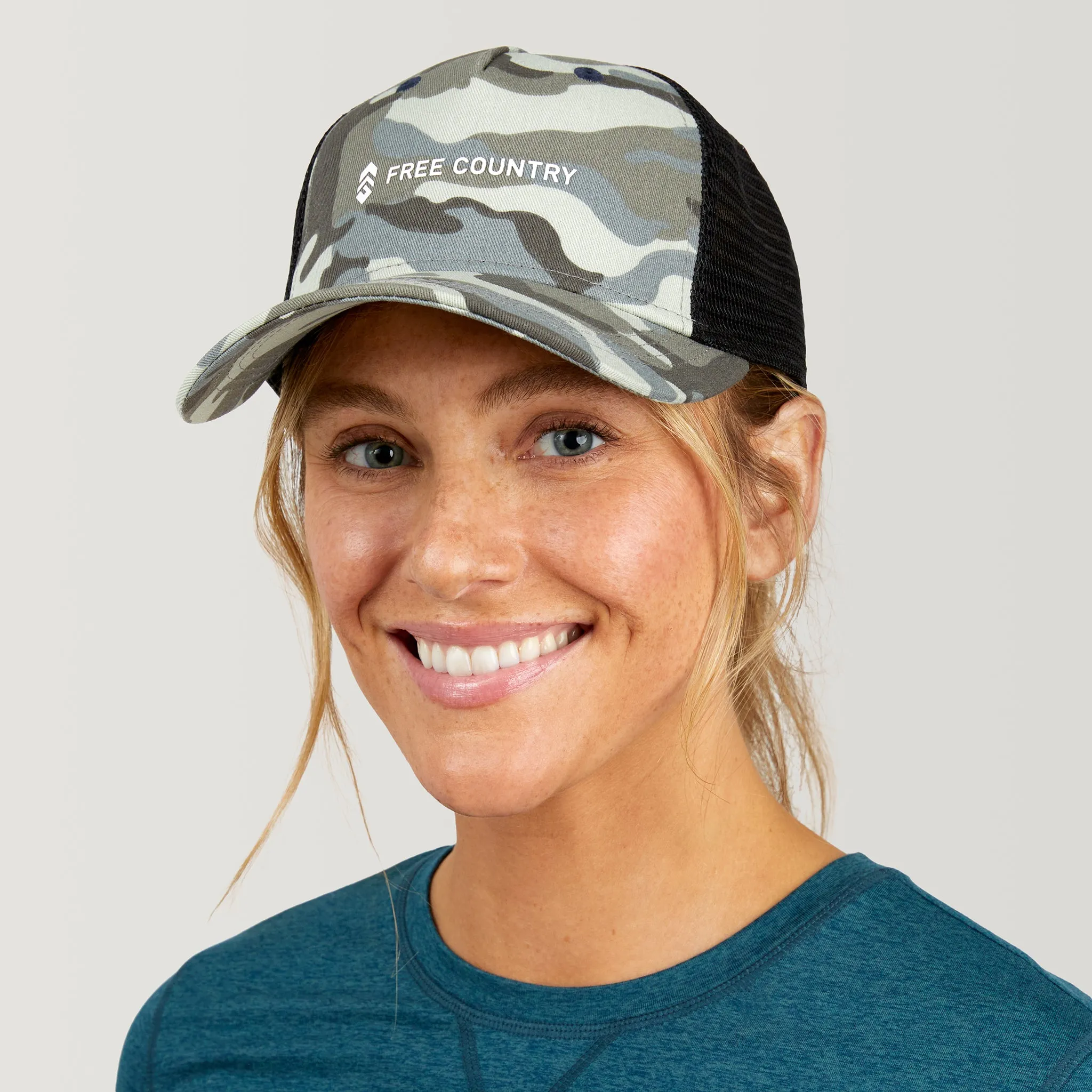 Free Country Five Panel Camo Trucker Hat