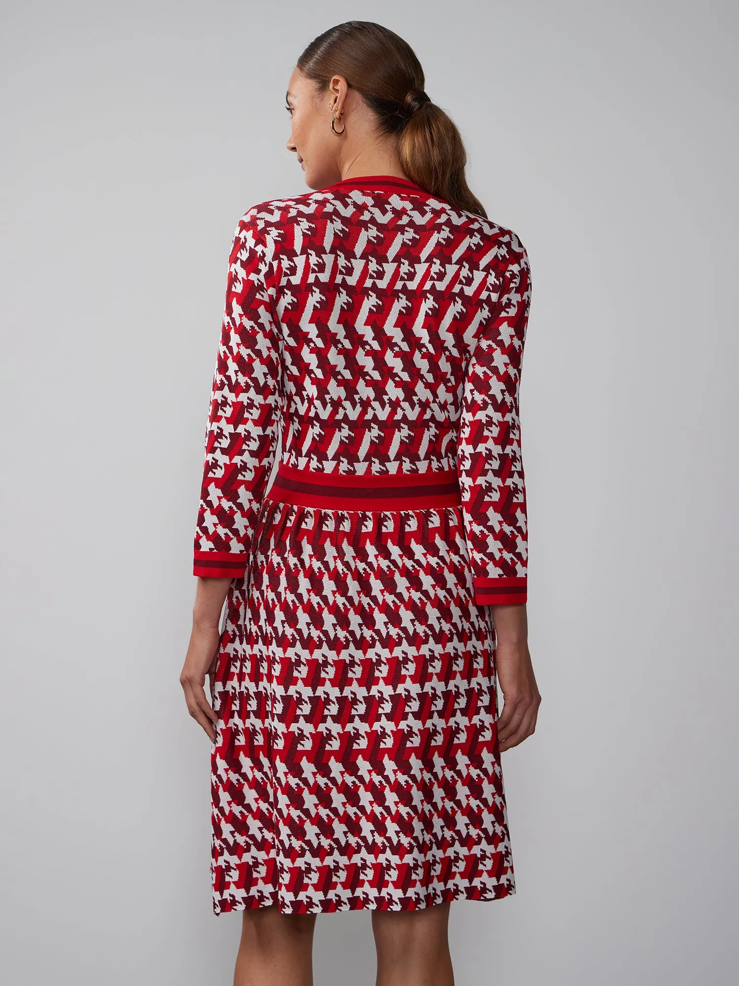 Geo Print Sweater Wrap Dress