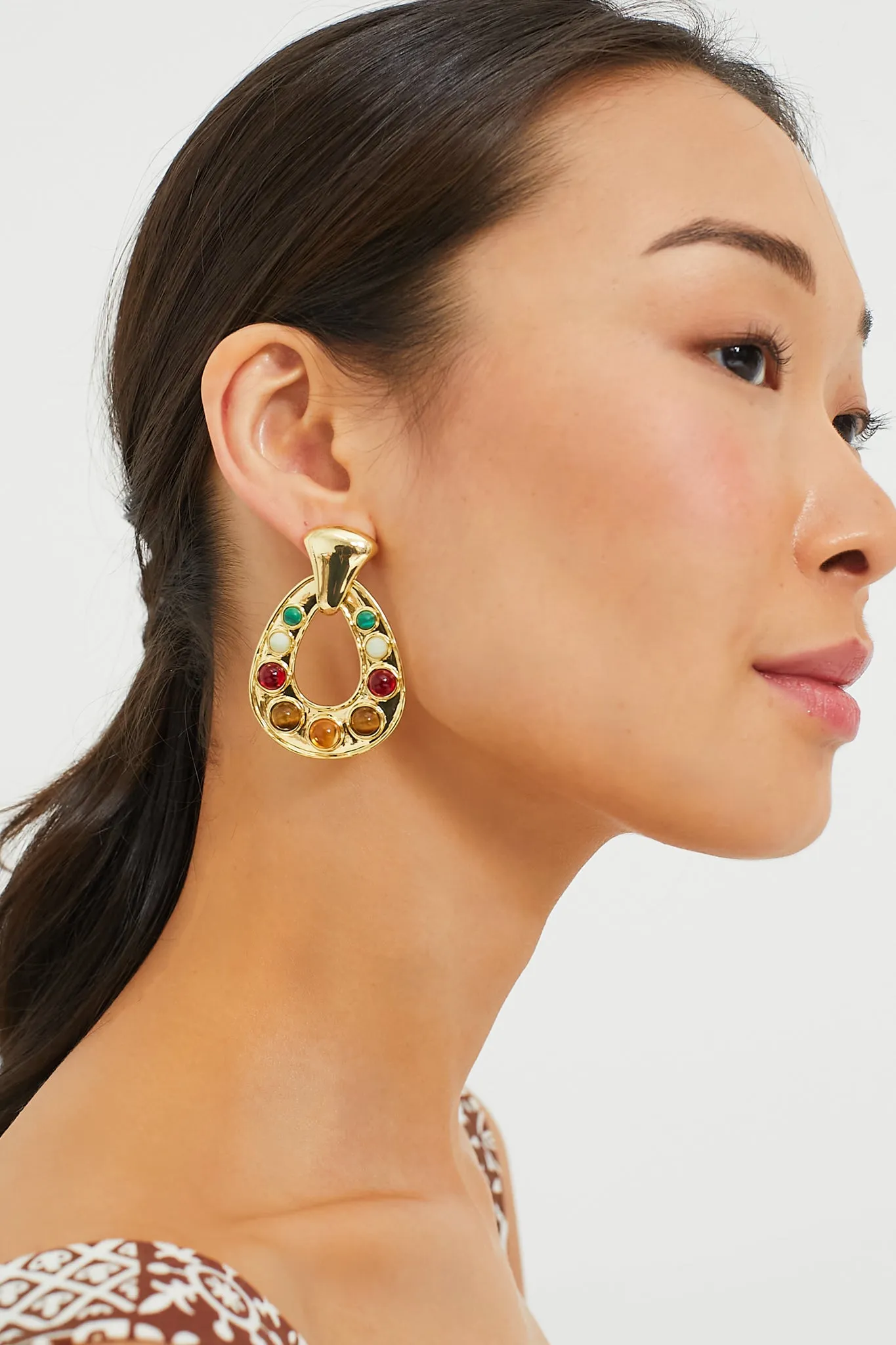 Gold Dahlia Earrings