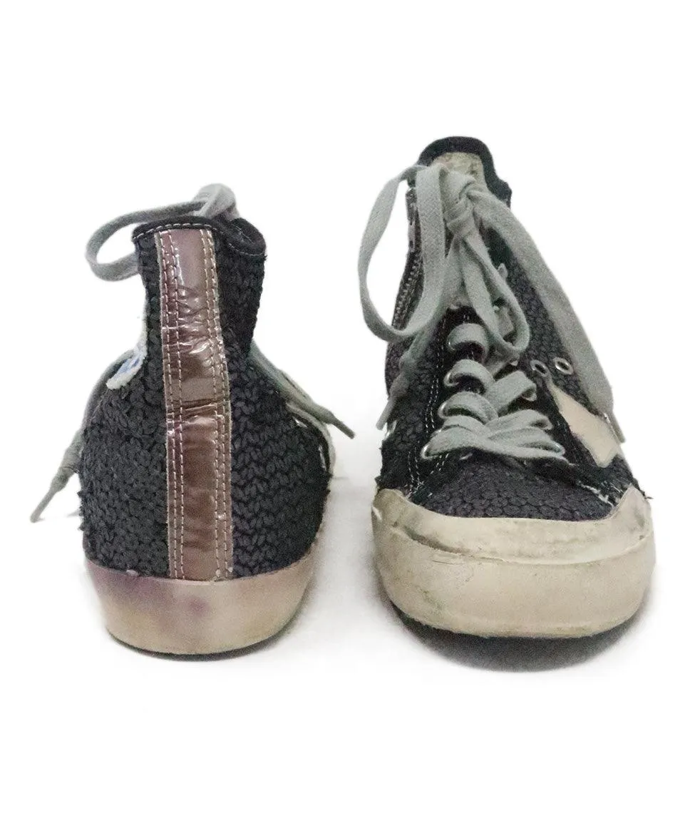 Golden Goose Black Sequin Sneakers sz 10