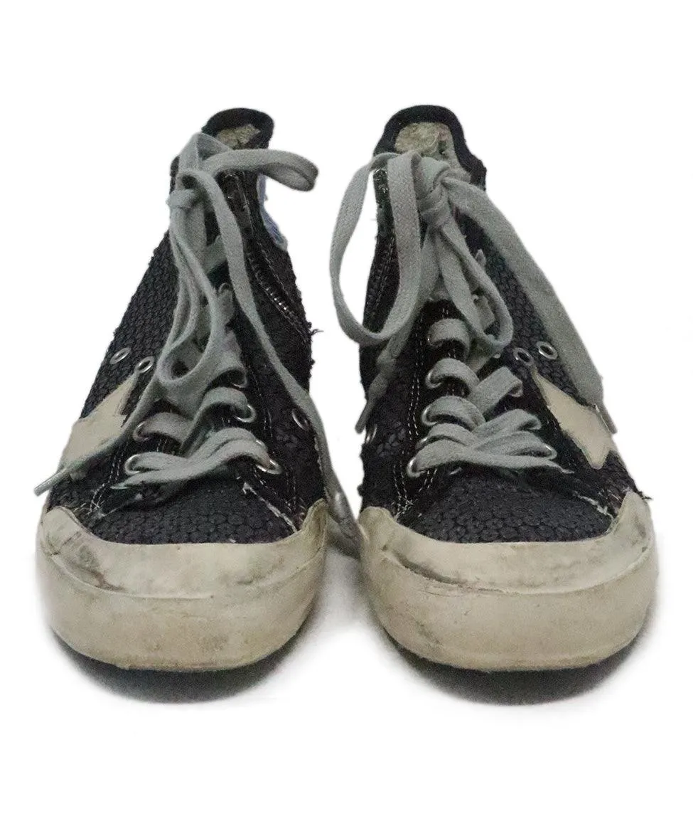 Golden Goose Black Sequin Sneakers sz 10