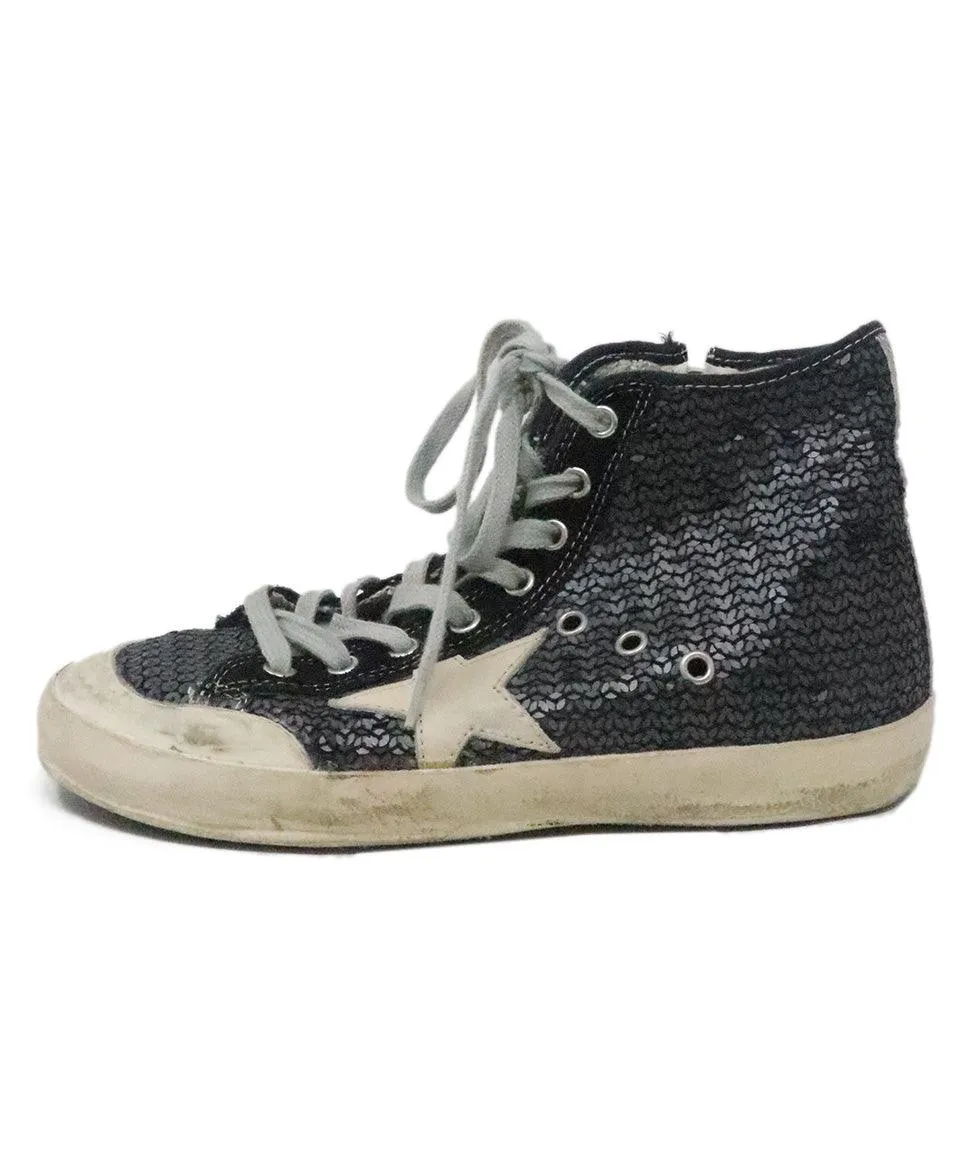 Golden Goose Black Sequin Sneakers sz 10