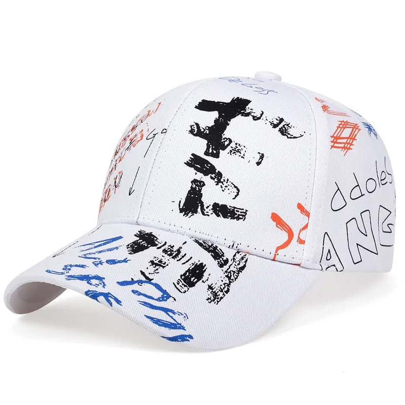 Graffiti print Baseball Cap Men Women Hip Hop Hat summer sun Hats cotton snapback Hats sports Leisure Caps golf caps gorras