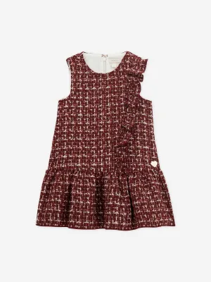 Guess Girls Tweed Sleeveless Dress in Red