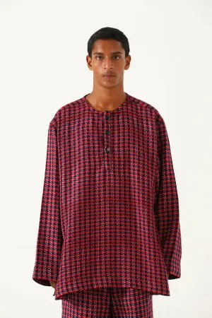 HANDWOVEN PLAID COTTON SHIRT