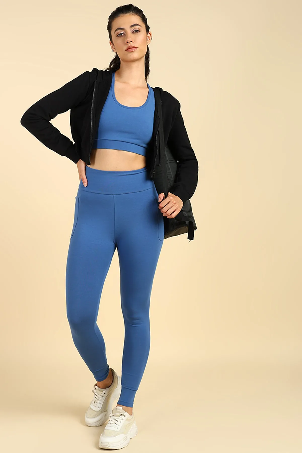 High Waist Blue Mom Legging