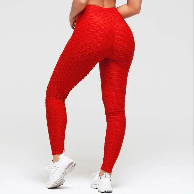 Hip-turned Folds Elastic High-waist Leggings Breathable Slim Indoor Sports- Excellent material