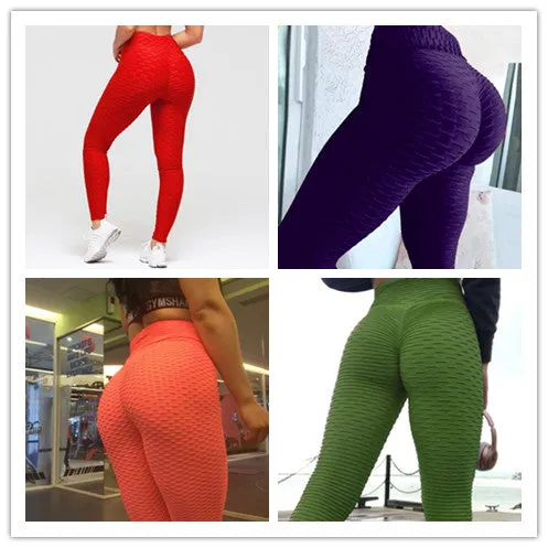 Hip-turned Folds Elastic High-waist Leggings Breathable Slim Indoor Sports- Excellent material