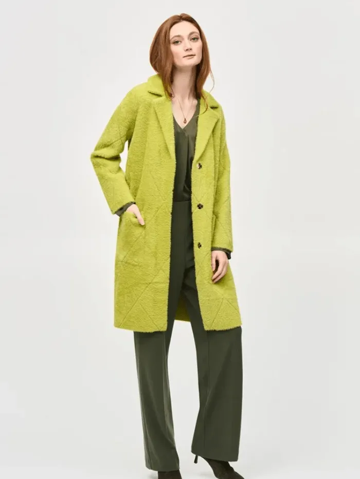 Joseph Ribkoff Notched Collar Coat In Wasabi 233951F24 Col 4277