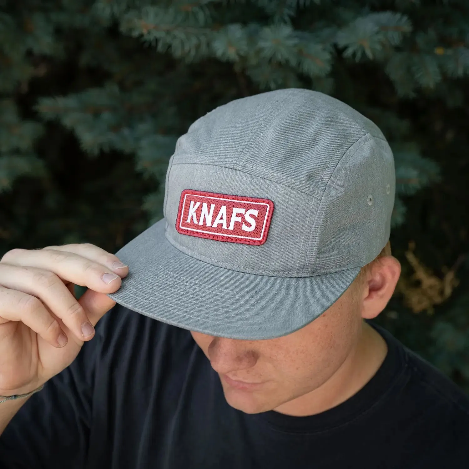 Knafs Gray Oil Can Hat 5 Panel