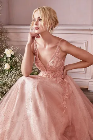 LAYERED TULLE A-LINE GOWN