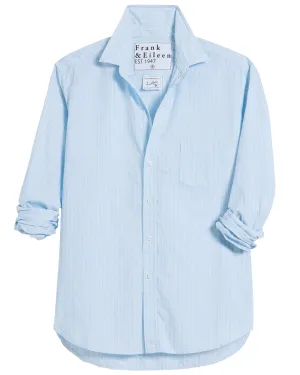 Light Blue Glitter Stripe Relaxed Button Up Shirt