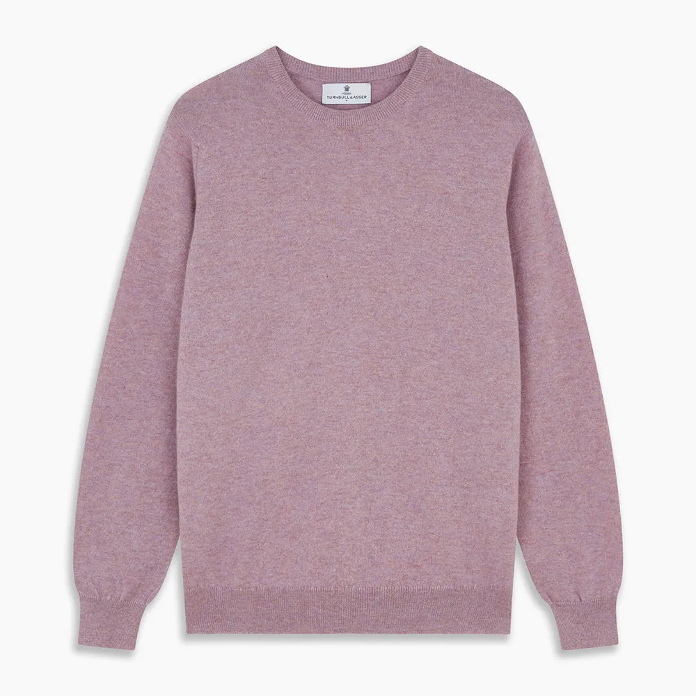 Lilac Heather Glenn Cashmere Crew Neck Jumper