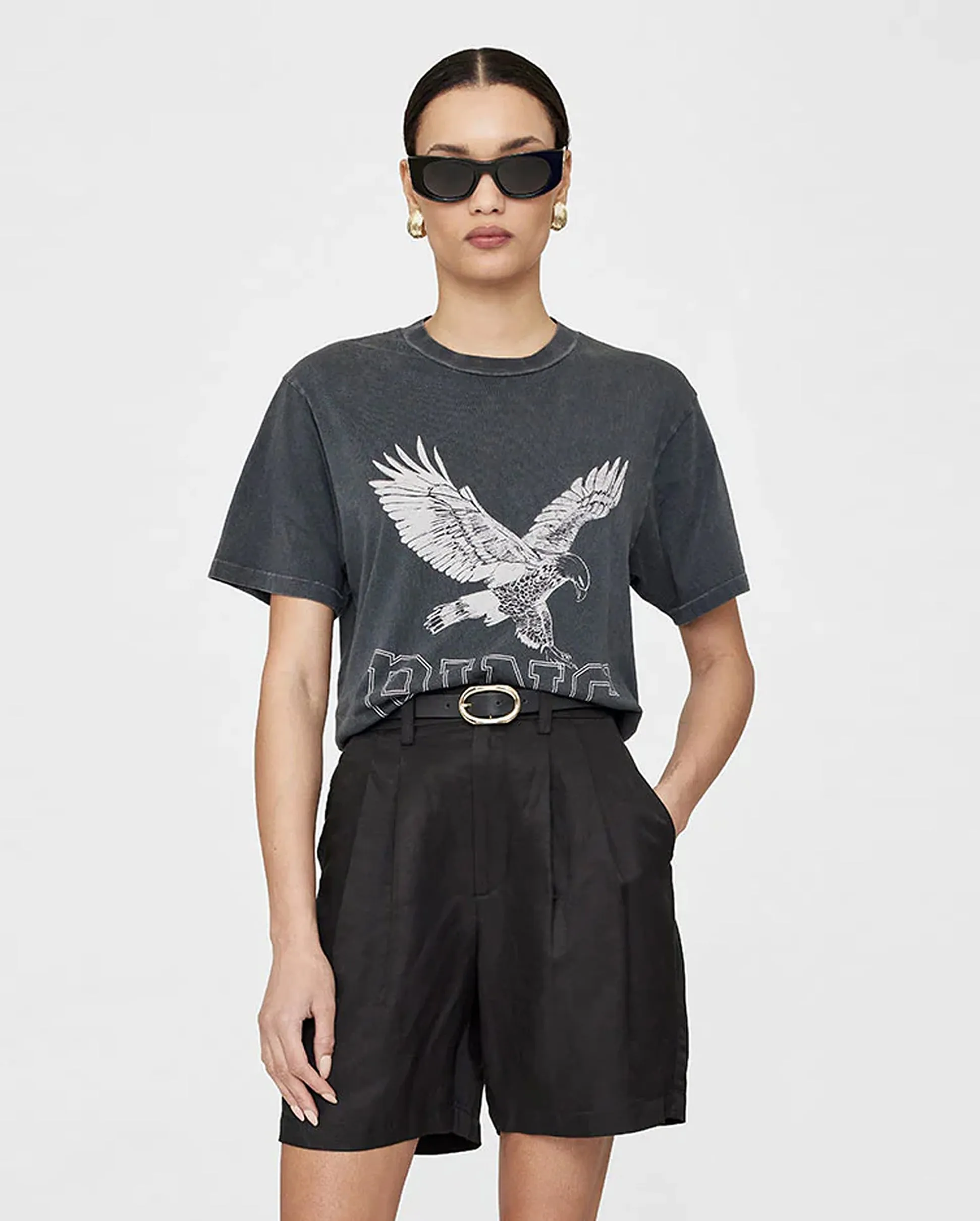 LILI TEE RETRO EAGLE / WASHED BLACK