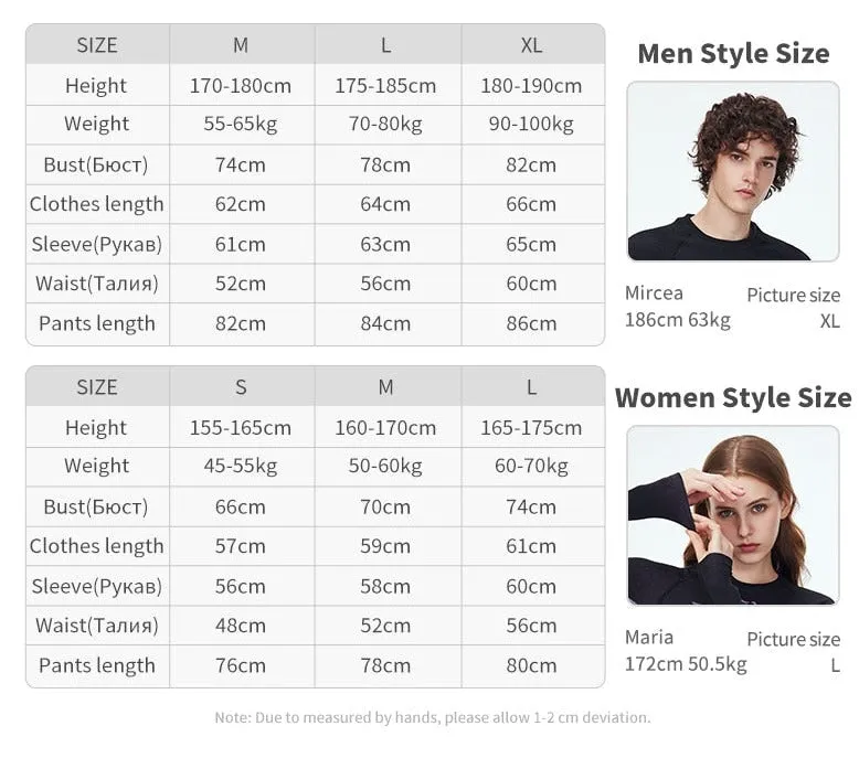 Men Women Ski Thermal Underwear Sets Sports Quick Dry Tracksuit