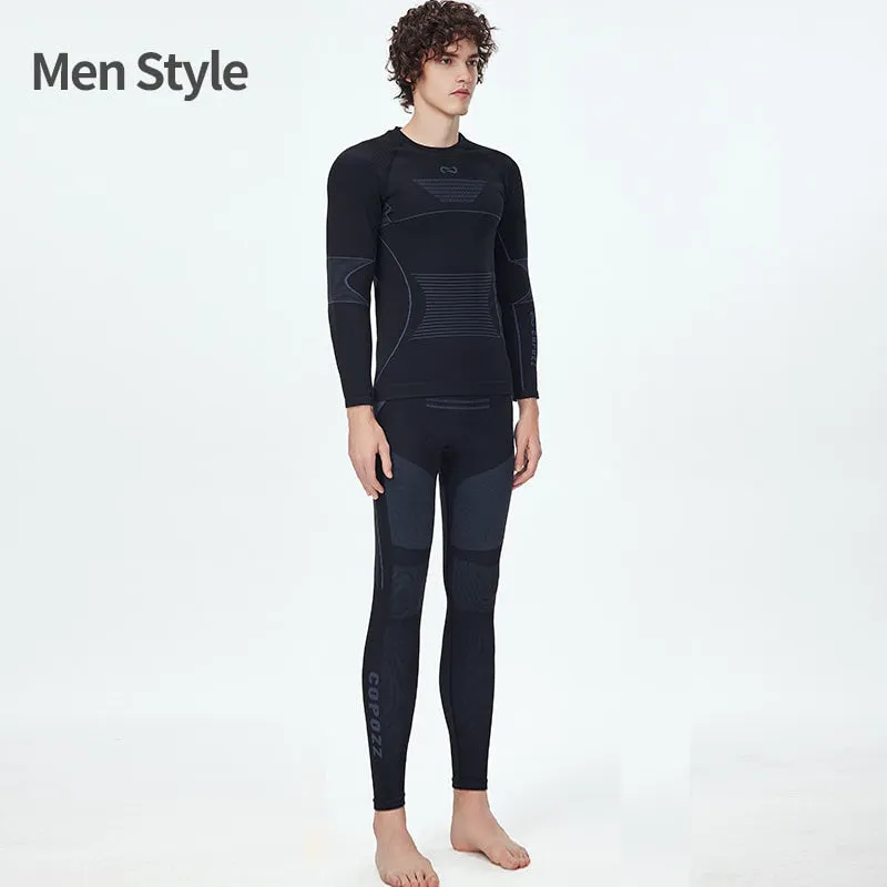 Men Women Ski Thermal Underwear Sets Sports Quick Dry Tracksuit