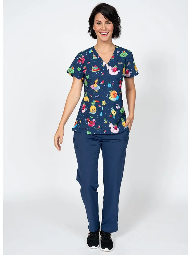 Meraki Sport Women's Print Scrub Top | Fruite-tastic