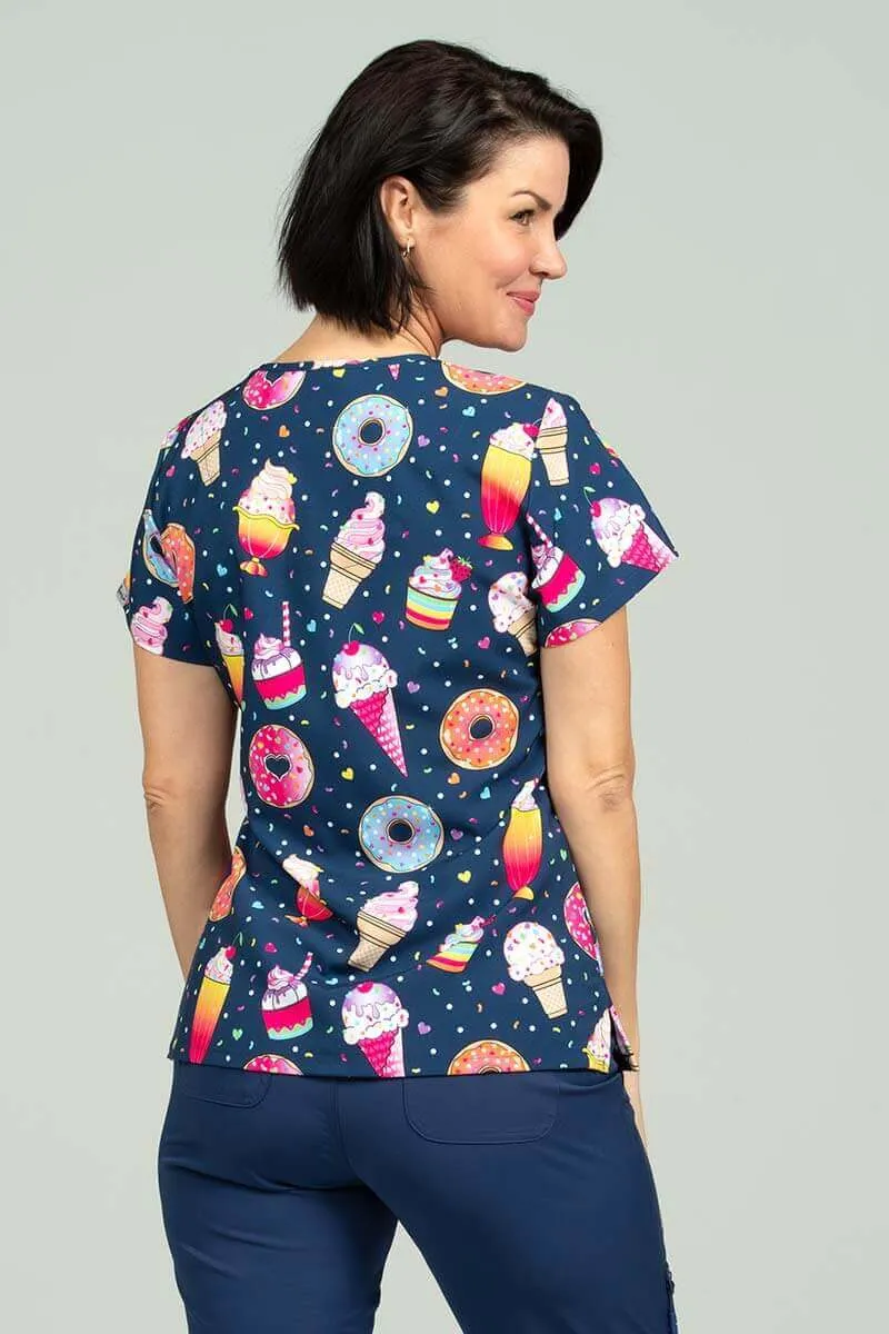 Meraki Sport Women's Print Scrub Top | Sweets and Treats