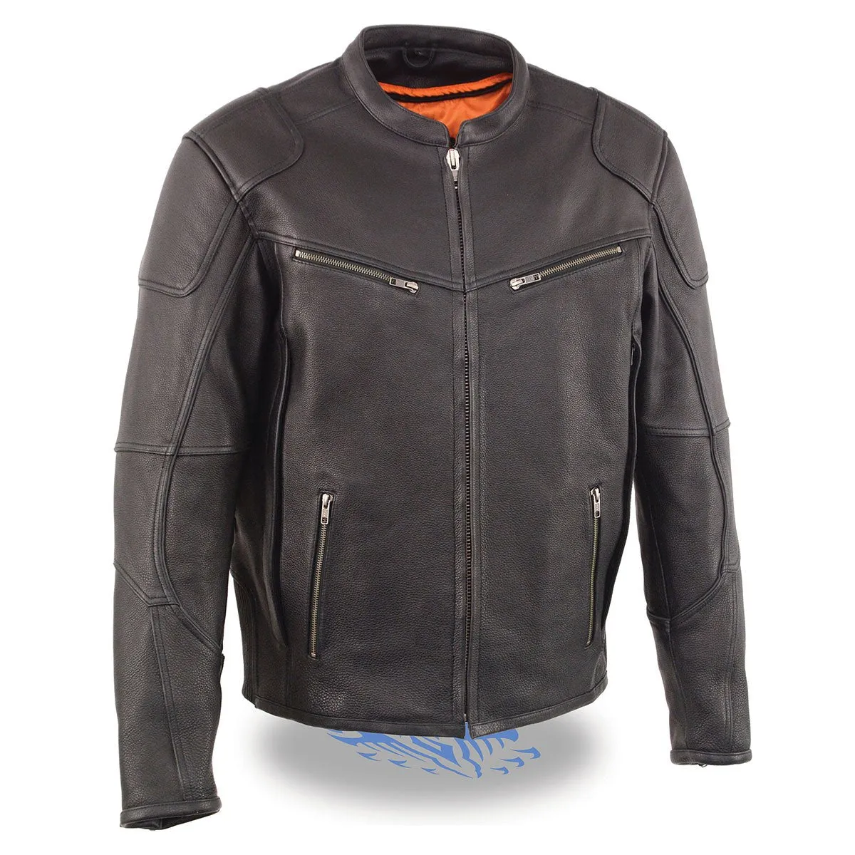 Milwaukee Leather MLM1502 Men's Black 'Cool-Tec' Vented Leather Scooter Jacket