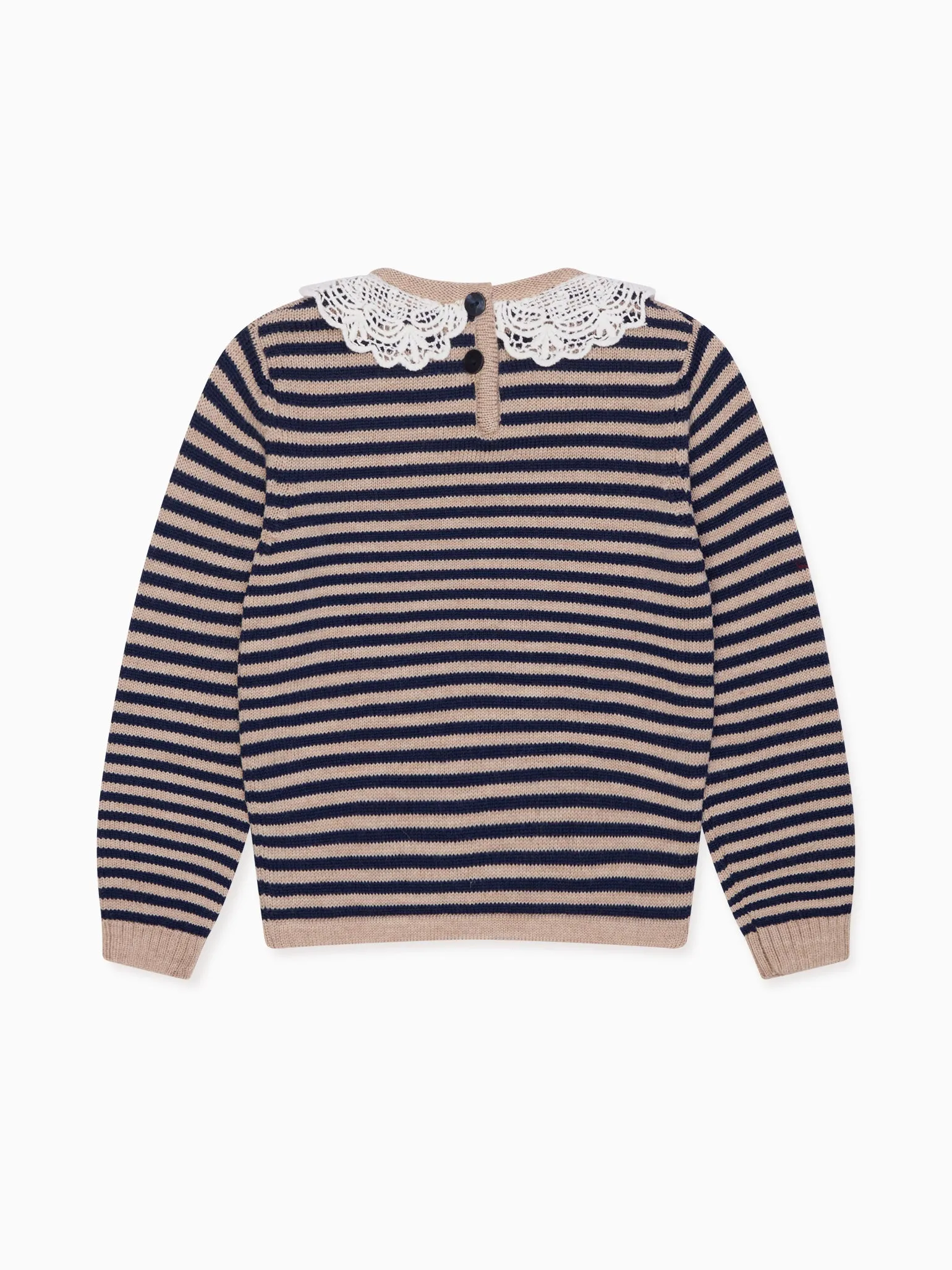 Navy Stripe Blanca Merino Girl Jumper