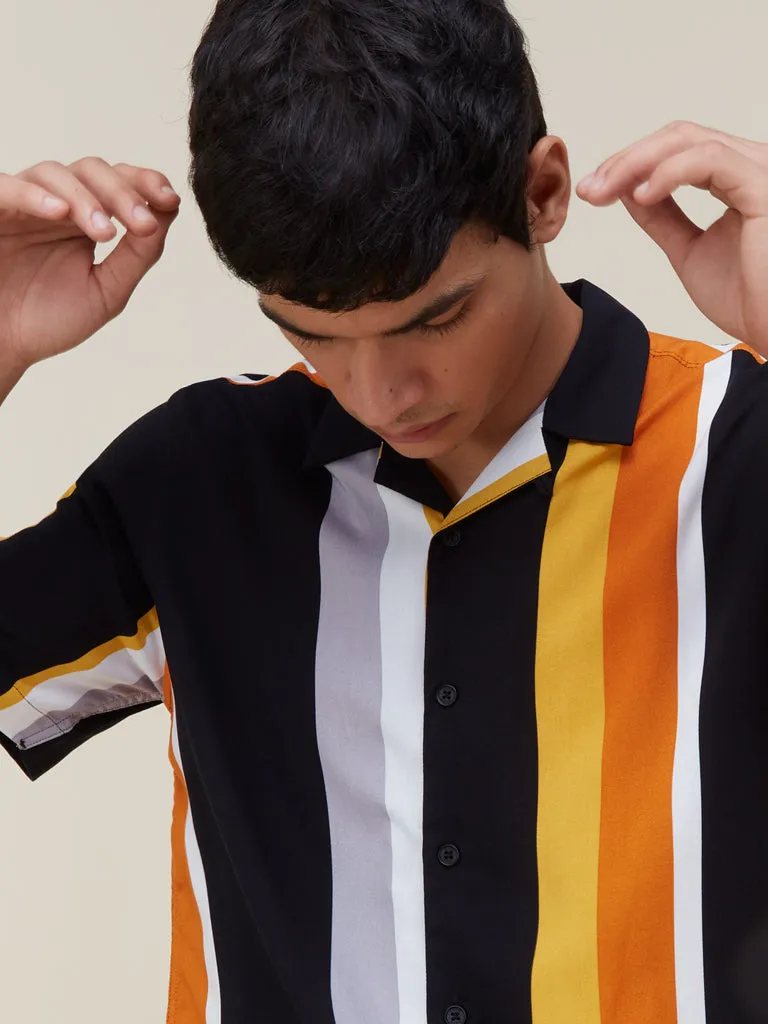 Nuon Multicolour Relaxed-Fit Stripe Design Shirt