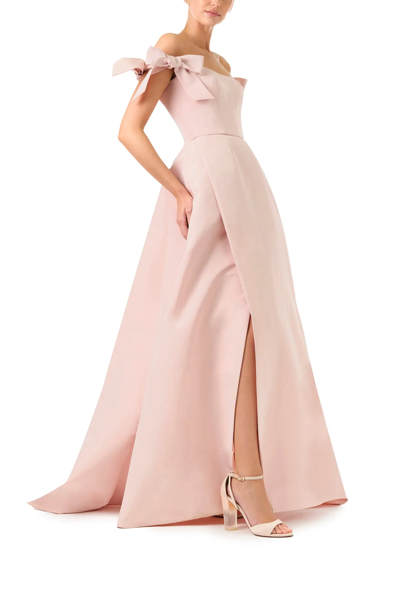 Off The Shoulder Bow Sleeve Gown